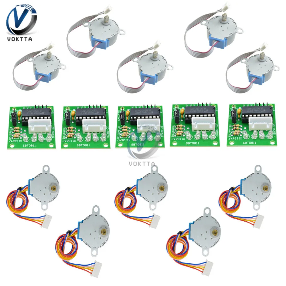 5 Set ULN2003 Driver Board Module + 28BYJ-48 5V/12V Reduction Gear Stepper Motor 4 Phase Step Motor for Arduino DIY Kit
5 Set ULN2003 Driver Board Module + 28BYJ-48 5V/12V Reduction Gear Stepper Motor 4 Phase Step Motor for Arduino DIY Kit