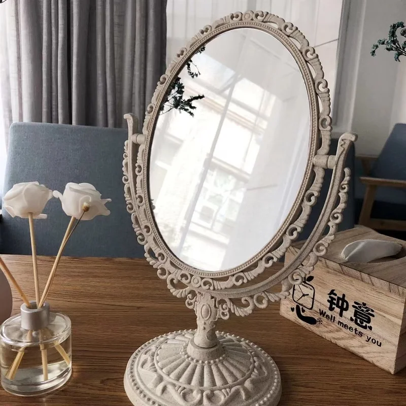 European Style Makeup Mirror Rustic French Palace Style Carving Frame Luxury Table Bohemian Mirrors Shooting Props Home Decor
European Style Makeup Mirror Rustic French Palace Style Carving Frame Luxury Table Bohemian Mirrors Shooting Props Home Decor