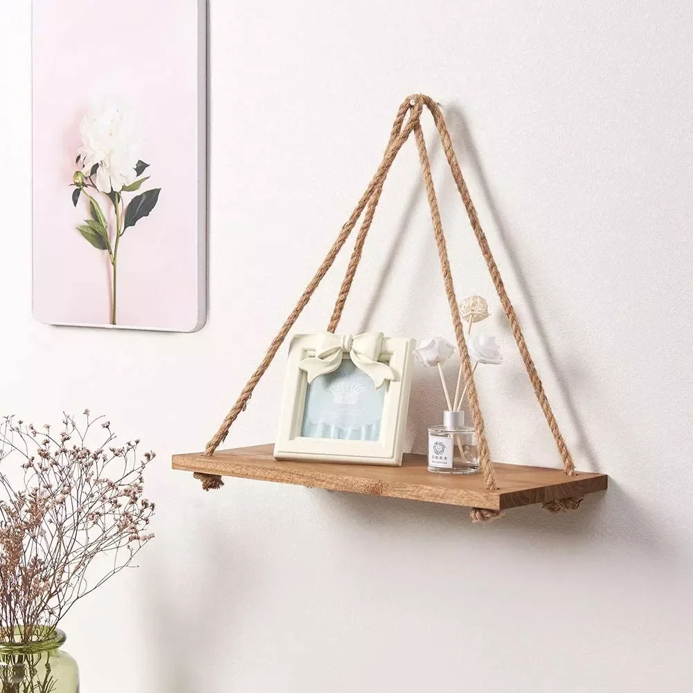 Wall shelf Decoration Wall Mounted Shelves For bedroom Plant Flower Wood Swing Hanging Rope Home Decoration
Wall shelf Decoration Wall Mounted Shelves For bedroom Plant Flower Wood Swing Hanging Rope Home Decoration