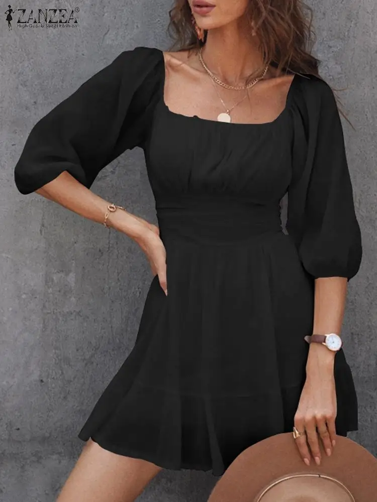 A-line Square collar Half Sleeve Party Zipper Dresses ZANZEA Women Summer Solid Dress Femme Fashion Casual Sexy Beach Vestidos
A-line Square collar Half Sleeve Party Zipper Dresses ZANZEA Women Summer Solid Dress Femme Fashion Casual Sexy Beach Vestidos