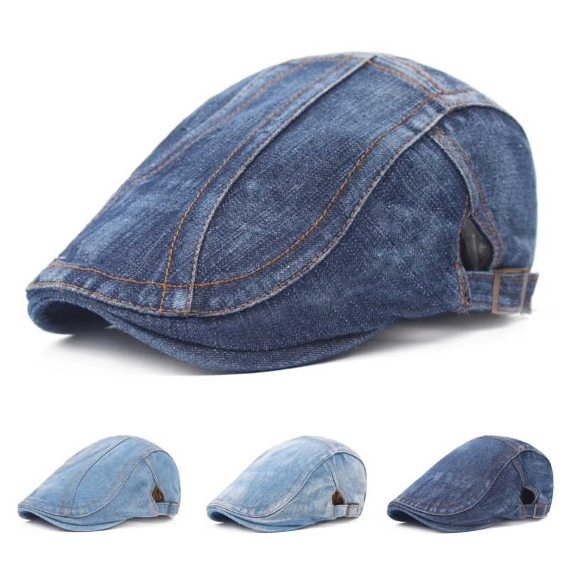 Fashion Washed Denim Berets Hat Men Women Newsboy Cap Washed Spring Summer Sunproof Hats Duckbill Flat Cap for Summer
Fashion Washed Denim Berets Hat Men Women Newsboy Cap Washed Spring Summer Sunproof Hats Duckbill Flat Cap for Summer