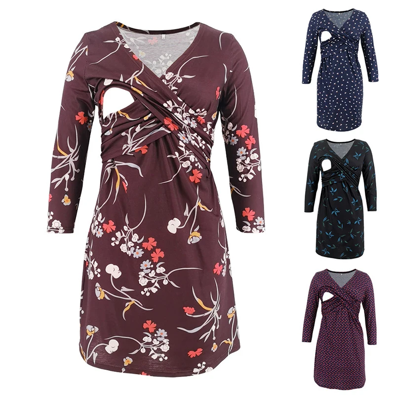 Maternity Women's Dress Summer V-Neck Three-quarter Sleeves Clothes For Pregnant Women Nursing Skirt Red Print Maternity Dresses
Maternity Women's Dress Summer V-Neck Three-quarter Sleeves Clothes For Pregnant Women Nursing Skirt Red Print Maternity Dresses
