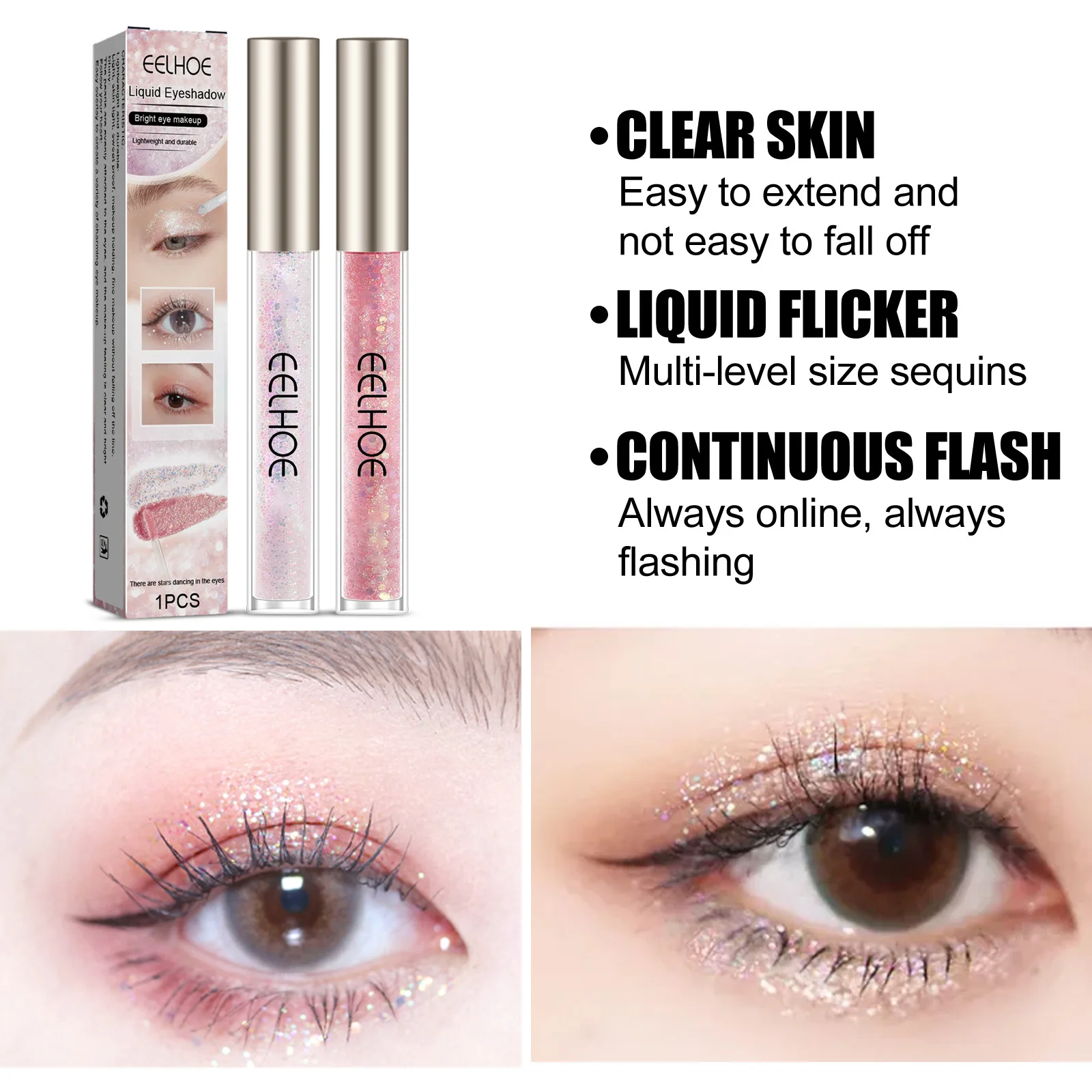 

High-gloss Liquid Eye Shadow Waterproof Fine Flash Lying Silkworm Brightening Tear Eye Makeup Pearl Glitter