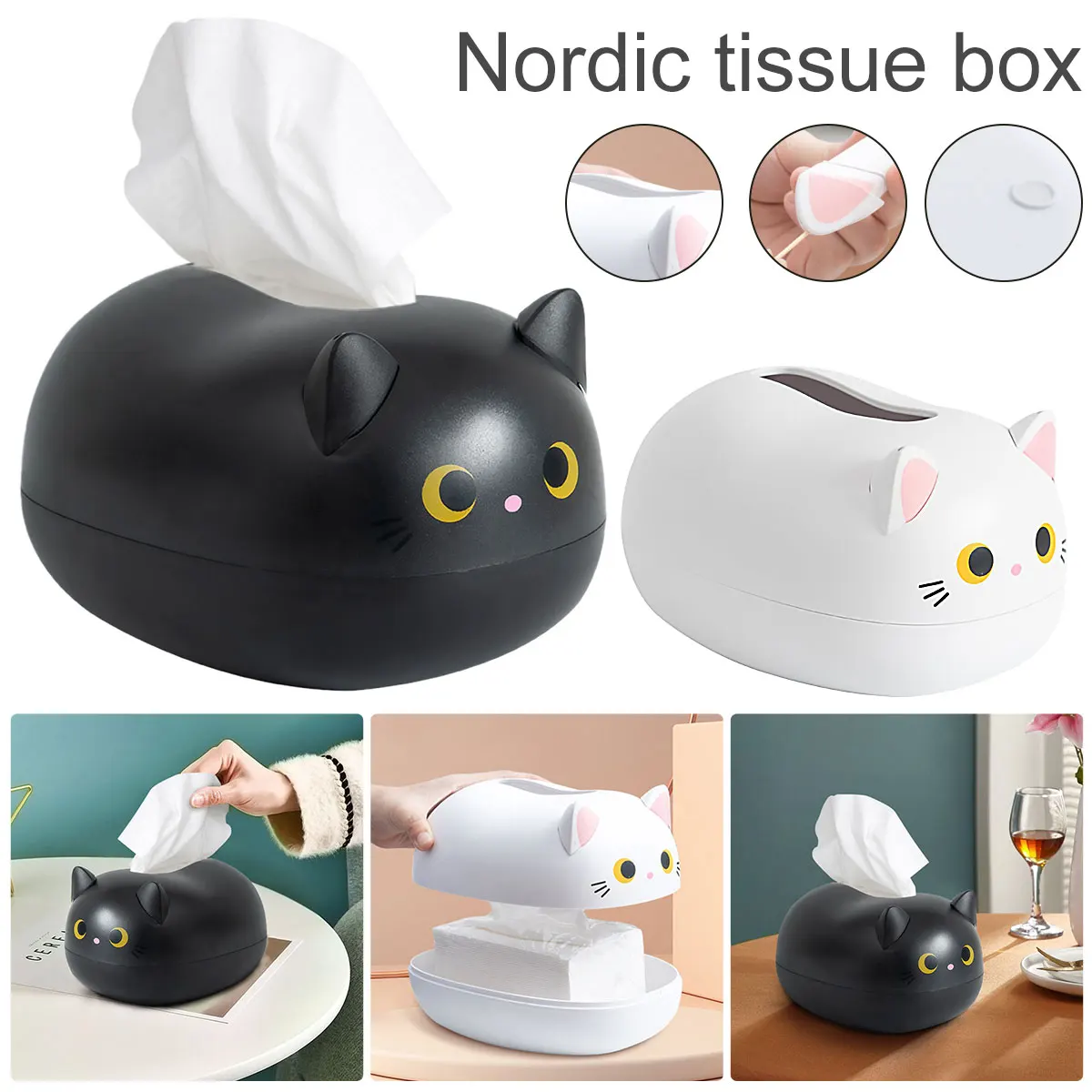 L Tissue Box Cute Cat Tissue Box Napkin Storage Box Nordic Style Home Decoration Multi-Functional Facial Tissue Dispenser
L Tissue Box Cute Cat Tissue Box Napkin Storage Box Nordic Style Home Decoration Multi-Functional Facial Tissue Dispenser
