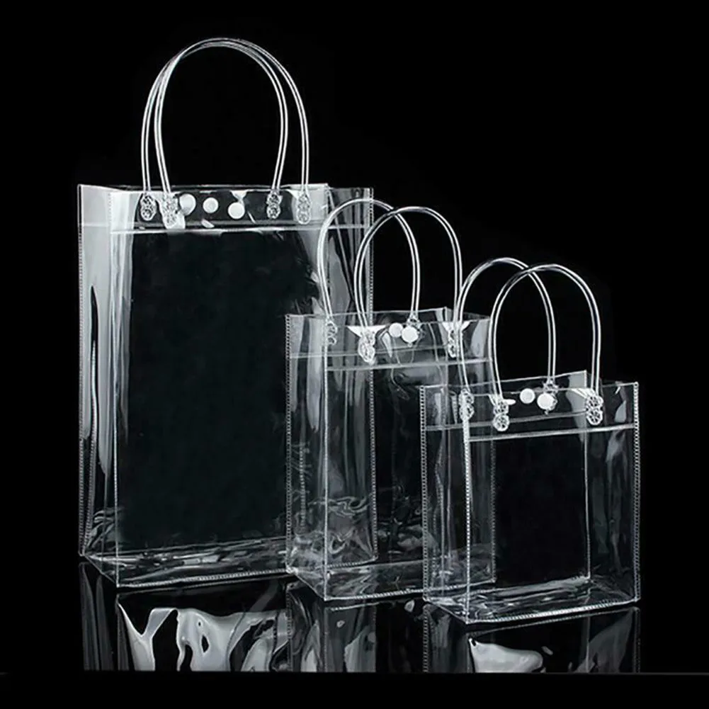 10 Pcs/Set Snap Buckle Portable Transparent Bag PVC Clear Tote Bag Transparent Storage Handbag Carrier Souvenir Bags Waterproof
10 Pcs/Set Snap Buckle Portable Transparent Bag PVC Clear Tote Bag Transparent Storage Handbag Carrier Souvenir Bags Waterproof