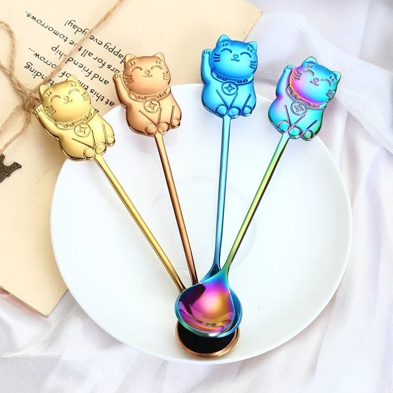 Creative 304 Stainless Steel Cartoon Lucky Cat Spoon Gift Coffee Stirring Spoon Ice Cream Ice Cream Dessert Spoon
Creative 304 Stainless Steel Cartoon Lucky Cat Spoon Gift Coffee Stirring Spoon Ice Cream Ice Cream Dessert Spoon