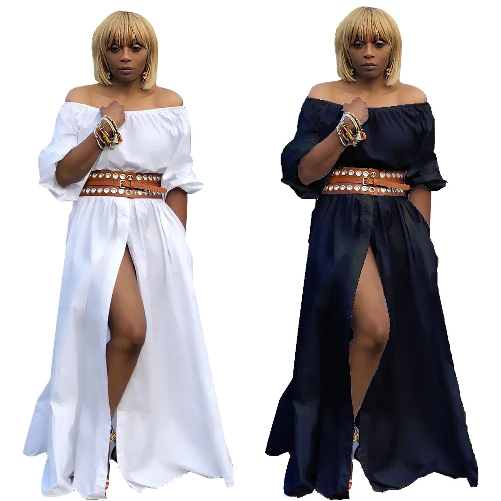 AliExpress Amazon European and American nightclub sexy one-neck solid color summer white dress
AliExpress Amazon European and American nightclub sexy one-neck solid color summer white dress
