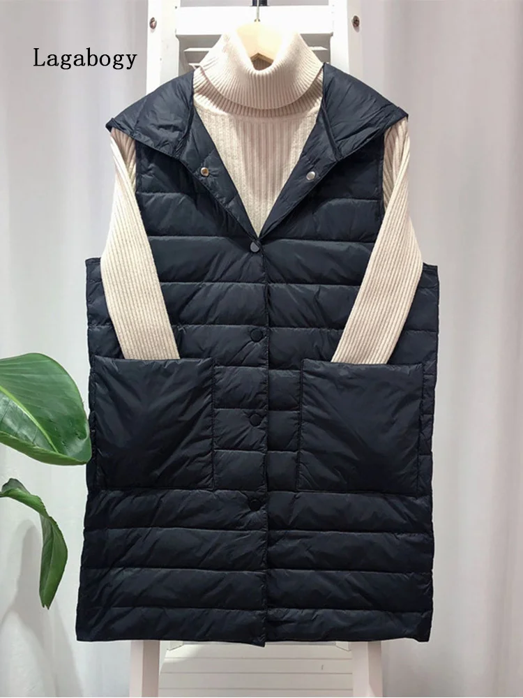 2022 Autumn Winter Women Light 90% White Duck Down Waistcoat Coats Female Sleeveless Hooded Casual Mid-Long Warm Vest
2022 Autumn Winter Women Light 90% White Duck Down Waistcoat Coats Female Sleeveless Hooded Casual Mid-Long Warm Vest