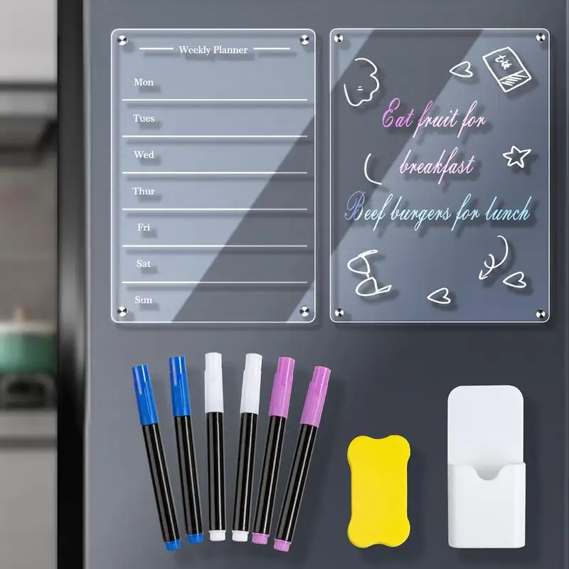 Magnetic Board For Fridge Refrigerator Transparent Whiteboard Monthly Weekly Planner Acrylic Sheet Note Board Kitchen Supplies
Magnetic Board For Fridge Refrigerator Transparent Whiteboard Monthly Weekly Planner Acrylic Sheet Note Board Kitchen Supplies