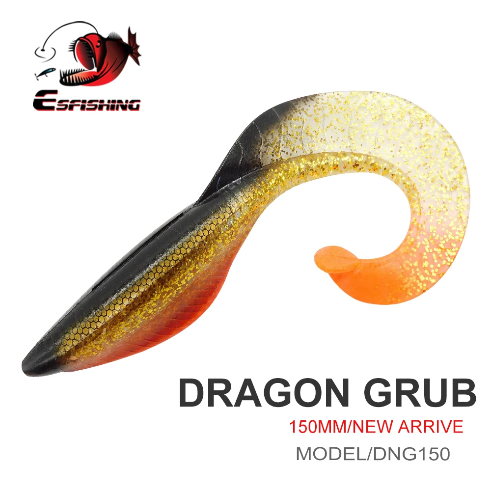 ESFISHING NEW 2023 Big Lure Dragon Grub 150mm Silicone Single Tail Pesca Artificial Fishing Lures Soft Bait
ESFISHING NEW 2023 Big Lure Dragon Grub 150mm Silicone Single Tail Pesca Artificial Fishing Lures Soft Bait