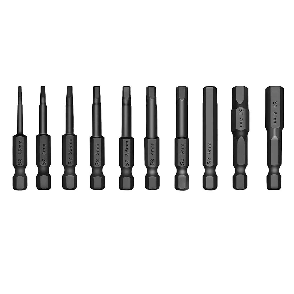 10pcs Metric Hex Screwdriver Bits 1.5/2/2.5/3/3.5/4/5/6/7/8mm For Manual Electric Screwdriver Drills Air Drills Power Tool
10pcs Metric Hex Screwdriver Bits 1.5/2/2.5/3/3.5/4/5/6/7/8mm For Manual Electric Screwdriver Drills Air Drills Power Tool