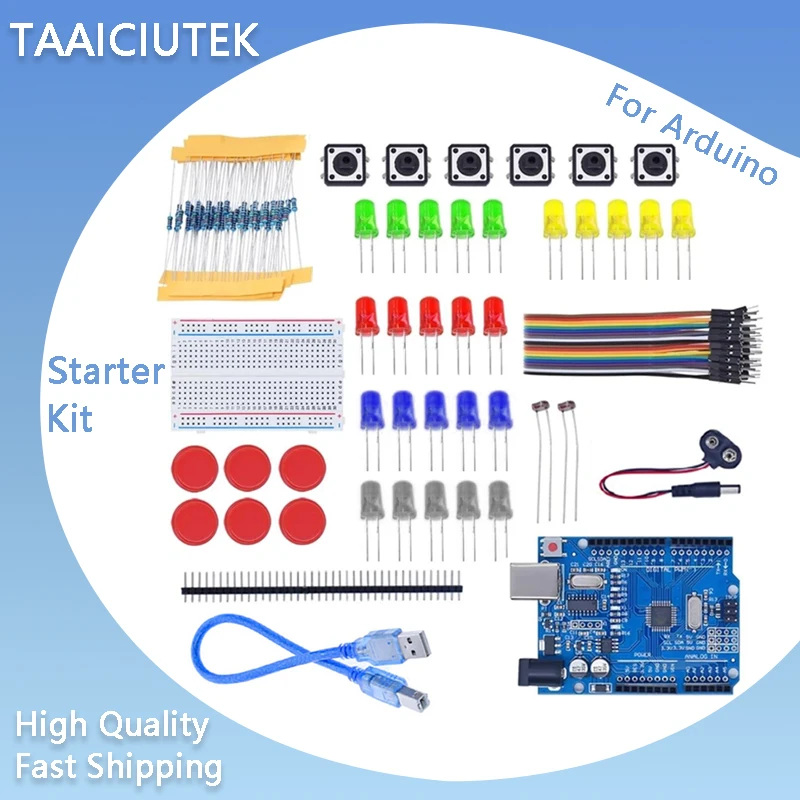Breadboard Kit For Arduino Diy Kit Starter Kit For UNO R3 Mini Breadboard LED Jumper Wire Button School Education Lab
Breadboard Kit For Arduino Diy Kit Starter Kit For UNO R3 Mini Breadboard LED Jumper Wire Button School Education Lab