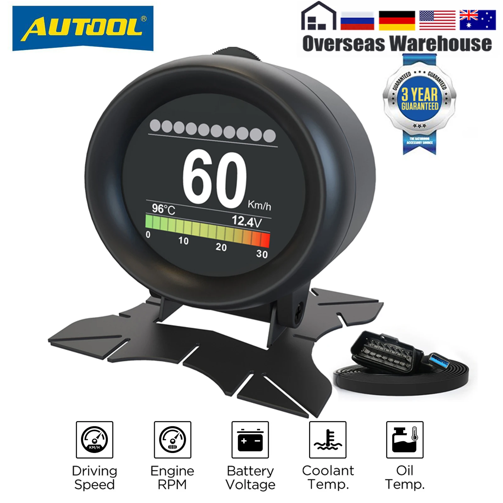AUTOOL X60 Speedmeter Car OBD2 HUD Head Up Display OBD Alarm Speed Water Gauge Tachometer Digital Mileage Meter
AUTOOL X60 Speedmeter Car OBD2 HUD Head Up Display OBD Alarm Speed Water Gauge Tachometer Digital Mileage Meter