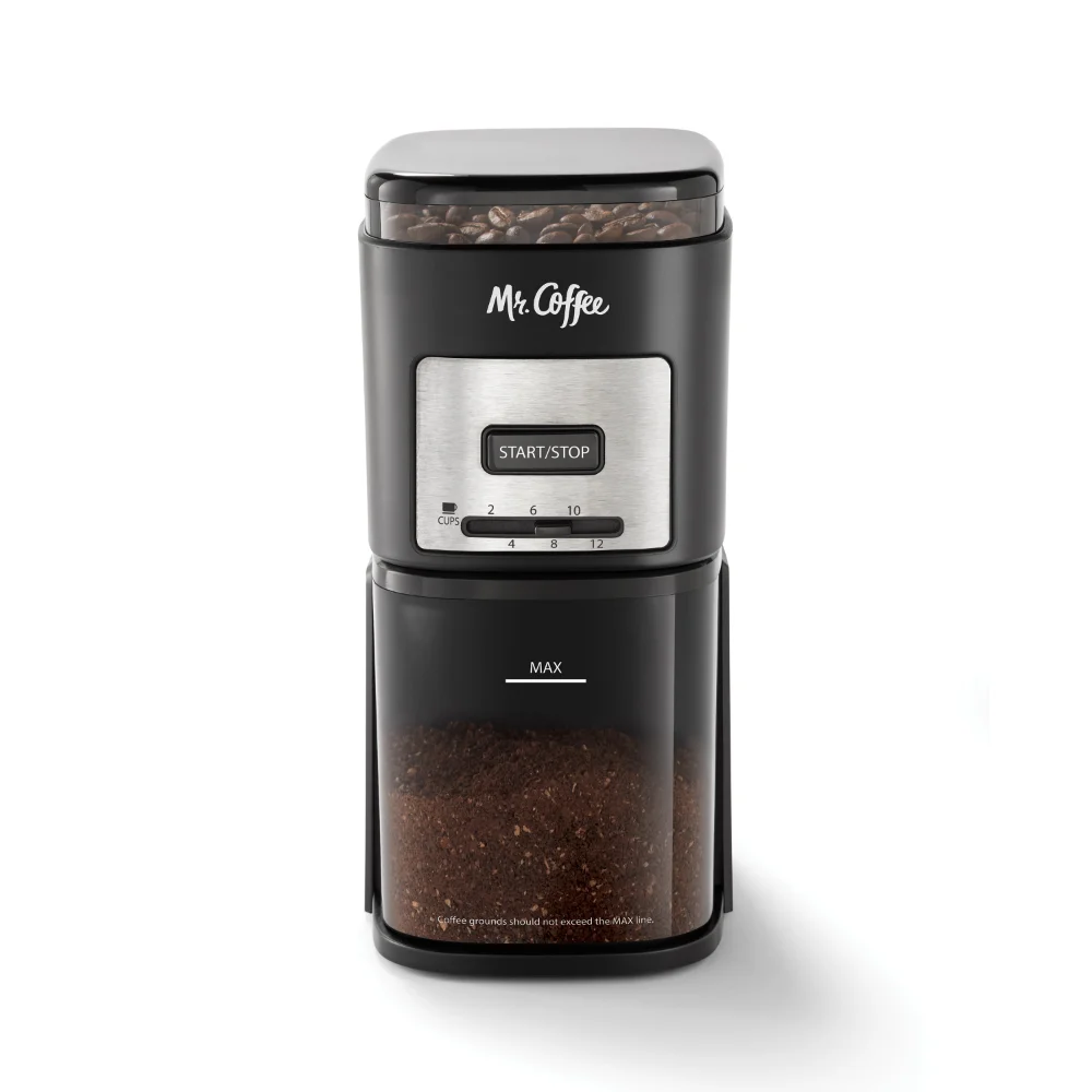Mr. Coffee 12-Cup Automatic Burr Grinder Black Precision Grinding for all Coffee types in Black
Mr. Coffee 12-Cup Automatic Burr Grinder Black Precision Grinding for all Coffee types in Black