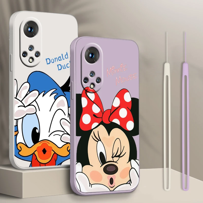 

Disney Donald Duck For Honor X7 X8 60 50 30 20 X20 10X Pro Plus Lite Liquid Rope Silicone Candy Cover Phone Case