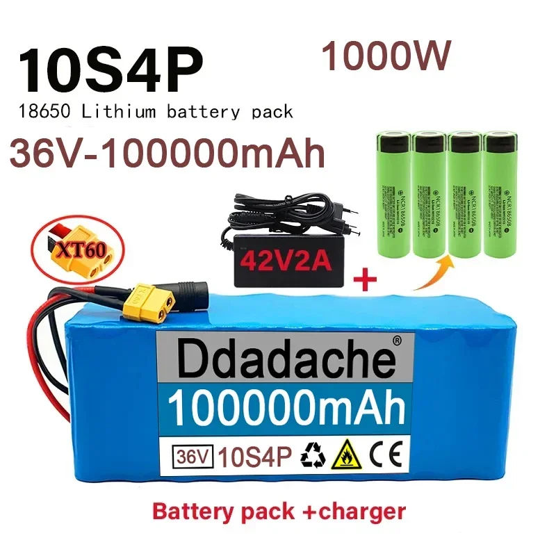 Rechargeable Batterypack 36V10s4p 100Ah10000WLarge Capacity18650LithiumBatteryPackElectricBicycleScooterwith BMSXT60Plug+Charger
Rechargeable Batterypack 36V10s4p 100Ah10000WLarge Capacity18650LithiumBatteryPackElectricBicycleScooterwith BMSXT60Plug+Charger