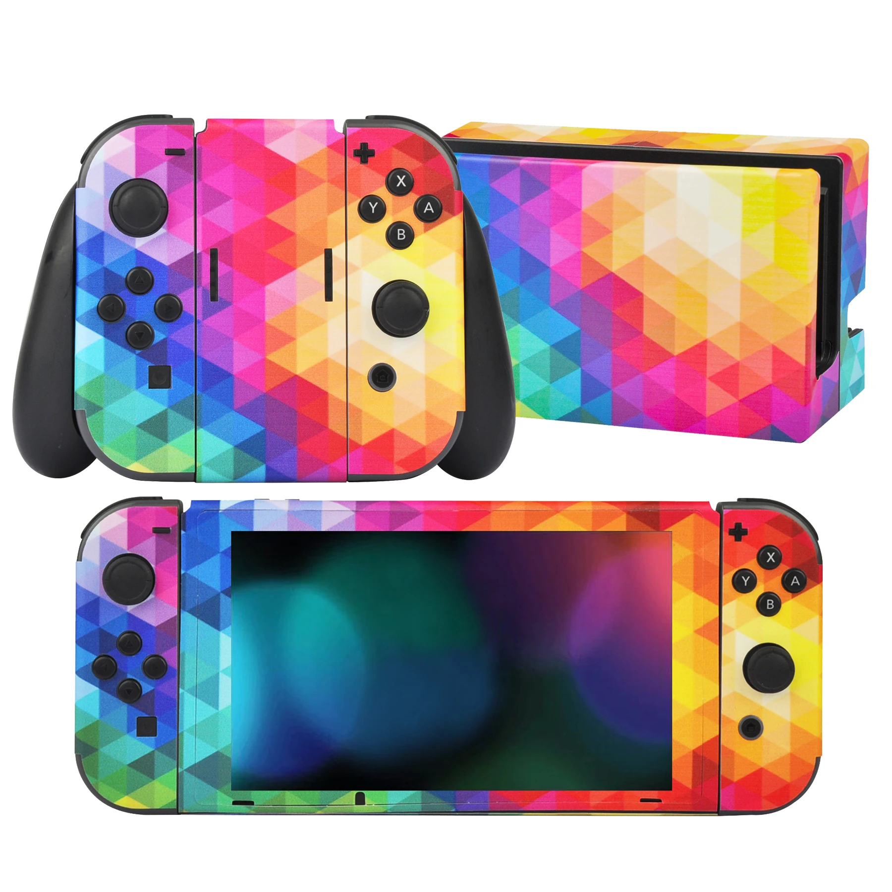 PlayVital 2 Set Protective Skin Decal for NS Switch, Full Set Stickers for NS Switch Console&Joycon&Dock&Grip-Colorful Triangle
PlayVital 2 Set Protective Skin Decal for NS Switch, Full Set Stickers for NS Switch Console&Joycon&Dock&Grip-Colorful Triangle