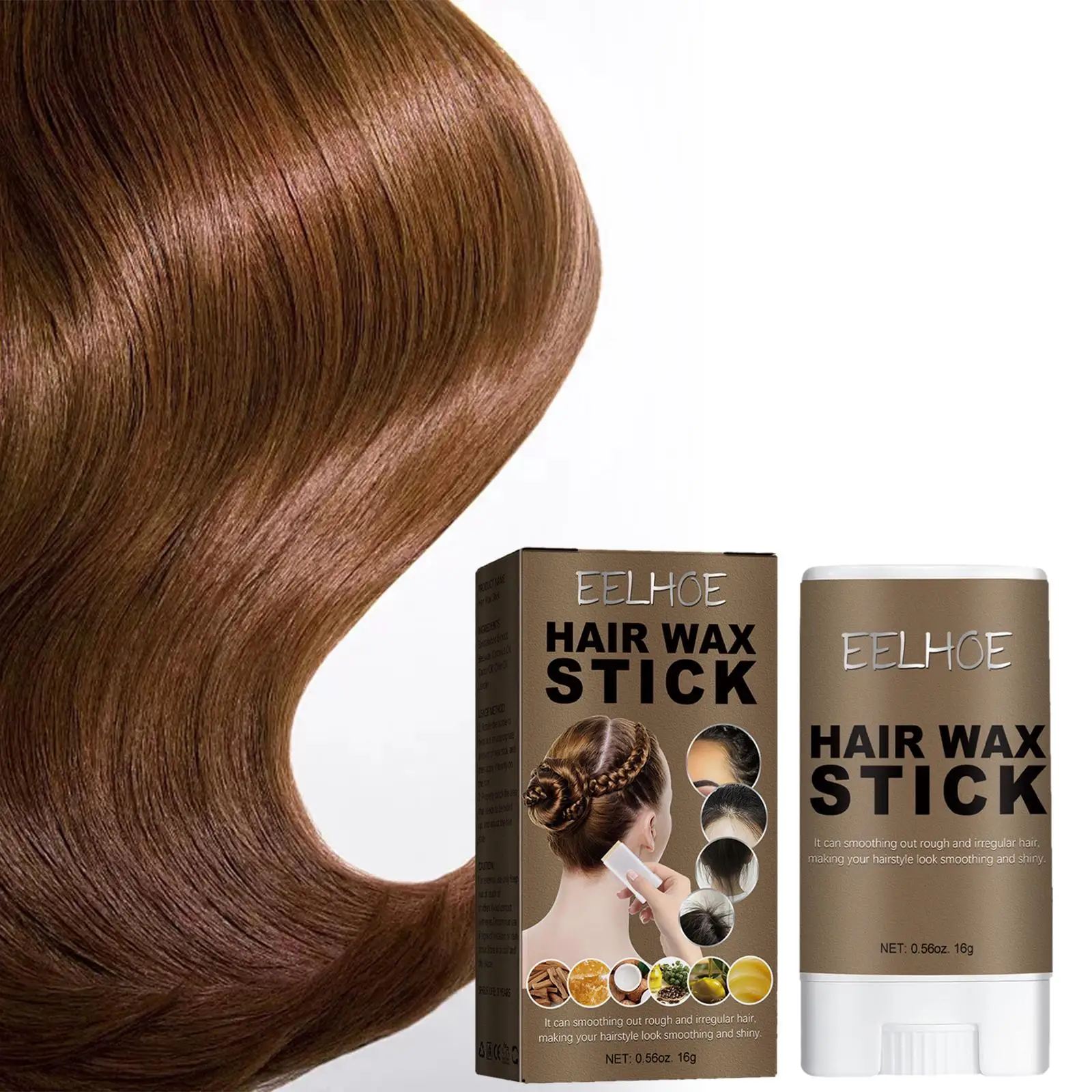 

Hair Wax Stick Strong Hold Hair Pomade Stick for Shapes Repair Frizz Texture