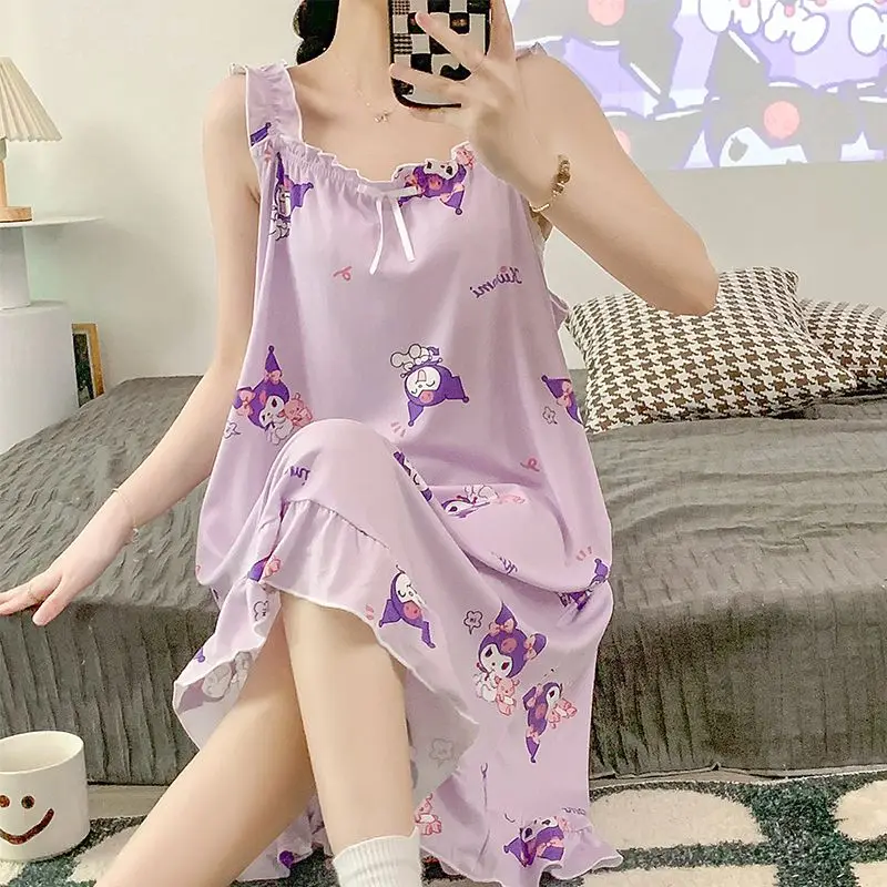 Kawaii Sanrio ночная рубашка для женщин Новая летняя Милая Пижама с рисунком Kuromi Mymelody для ношения на улице
Kawaii Sanrio ночная рубашка для женщин Новая летняя Милая Пижама с рисунком Kuromi Mymelody для ношения на улице