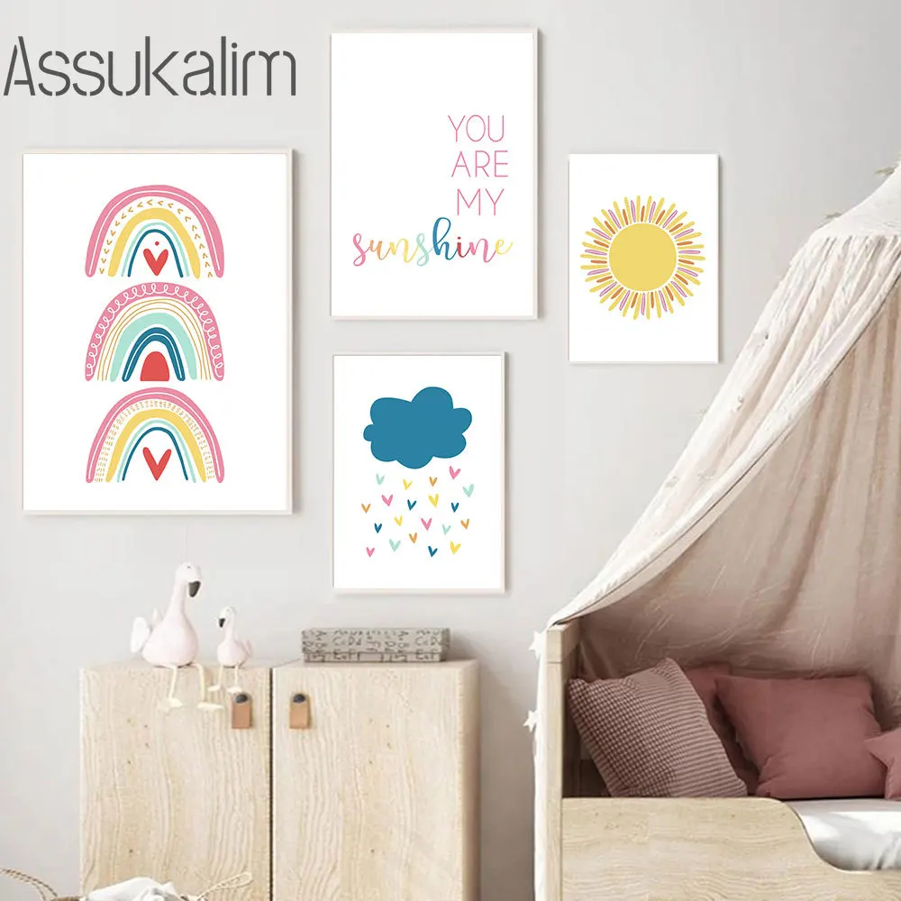 Nursery Picture Sun Cloud Rainbow Art Print Kids Canvas Painting Inspirational quotes Poster Nordic Wall Art Baby Bedroom Decor
Nursery Picture Sun Cloud Rainbow Art Print Kids Canvas Painting Inspirational quotes Poster Nordic Wall Art Baby Bedroom Decor
