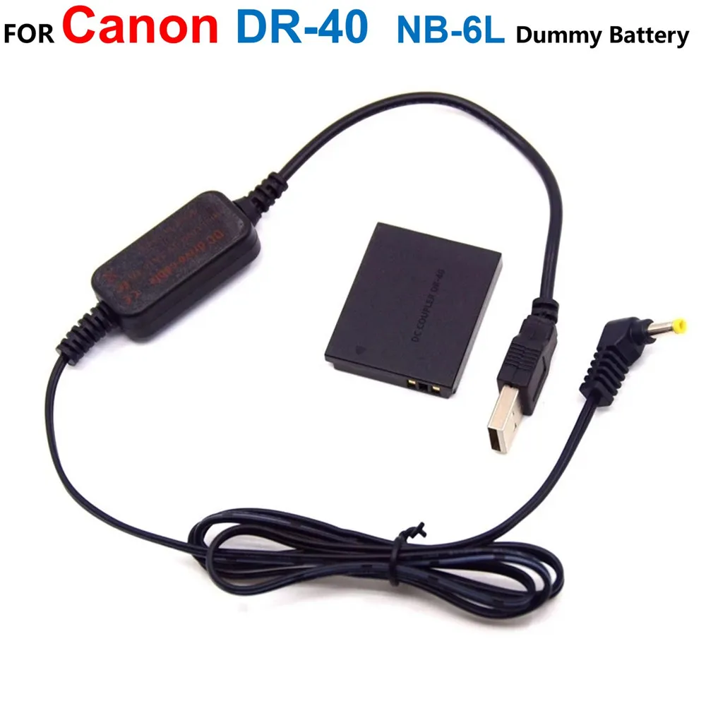 DR-40 Coupler Adapter NB-6L Dummy Battery+ACK-DC40 Power Bank USB Cable For Canon S90 S95 SX530 SX600 SX610 SX700 SX710 Camera
DR-40 Coupler Adapter NB-6L Dummy Battery+ACK-DC40 Power Bank USB Cable For Canon S90 S95 SX530 SX600 SX610 SX700 SX710 Camera
