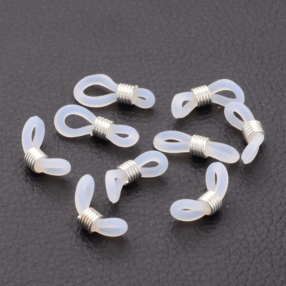 50PCS Silver Color Plated Eyeglass Holders Glasses Rubber Loop Ends about 4.2mm wide 19mm long
50PCS Silver Color Plated Eyeglass Holders Glasses Rubber Loop Ends about 4.2mm wide 19mm long