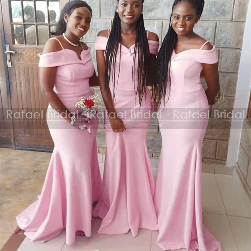 Pink Pleat Mermaid Bridesmaid Dresses Long Spaghetti Straps Off Shoulder Trumpet Floor Length Party Dress Maid Of Honor
Pink Pleat Mermaid Bridesmaid Dresses Long Spaghetti Straps Off Shoulder Trumpet Floor Length Party Dress Maid Of Honor