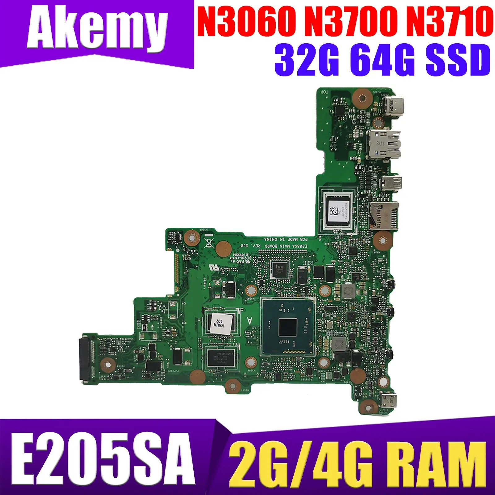 Материнская плата E205SA Материнская плата ASUS E205S TP200S TP200SA E205S для ноутбука, 2 ГБ 4 ГБ ОЗУ, N3050 N3060 N3700 N3710 ЦП 32 Гб 64 Гб SSD 
Материнская плата E205SA Материнская плата ASUS E205S TP200S TP200SA E205S для ноутбука, 2 ГБ 4 ГБ ОЗУ, N3050 N3060 N3700 N3710 ЦП 32 Гб 64 Гб SSD