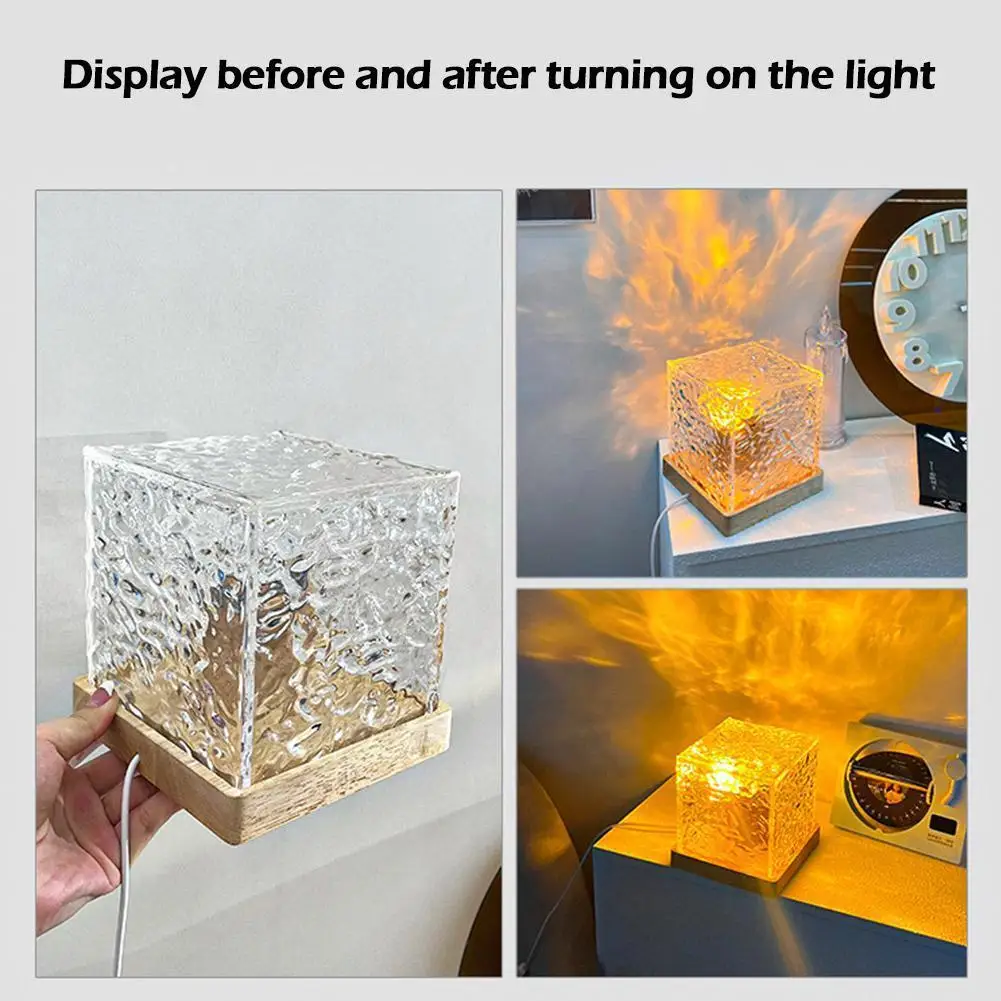 Unique Crystal Lamp Water Ripple LED Night Lights Type-C Bedroom Tables Room Bedside Lamp Projection Decoration Chargeing F3D1
Unique Crystal Lamp Water Ripple LED Night Lights Type-C Bedroom Tables Room Bedside Lamp Projection Decoration Chargeing F3D1