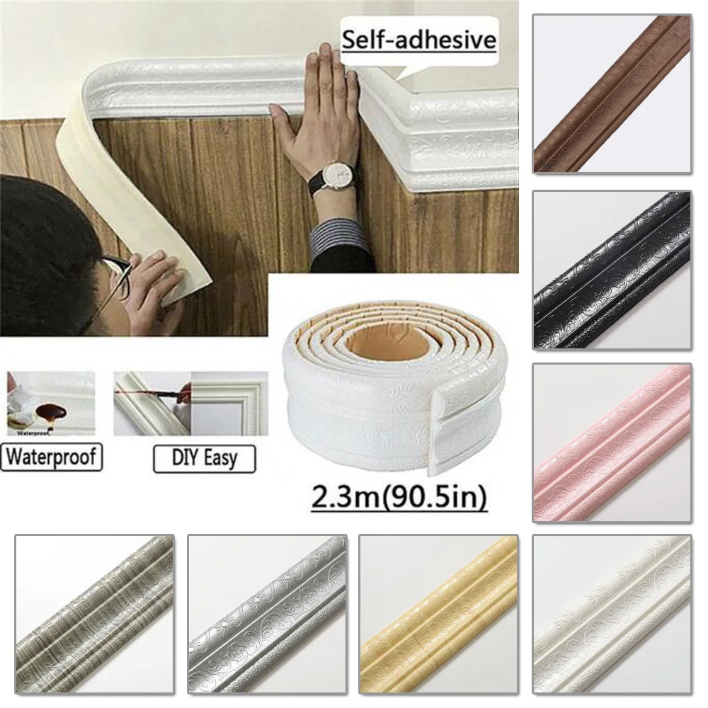 Wall Trim Wallpaper Waist Line Skirting Line Three-Dimensional Wall Sticker 3D Foam Edge Border Self-Adhesive Wall Edging Strip
Wall Trim Wallpaper Waist Line Skirting Line Three-Dimensional Wall Sticker 3D Foam Edge Border Self-Adhesive Wall Edging Strip