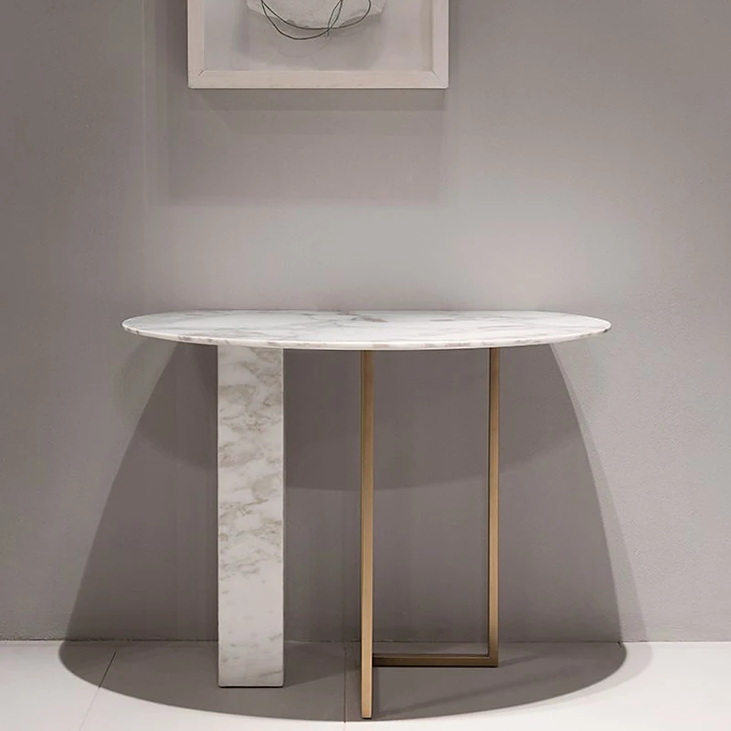 Nordic Light luxury marble entrance platform simple designer model room aisle wall table end view platform
Nordic Light luxury marble entrance platform simple designer model room aisle wall table end view platform