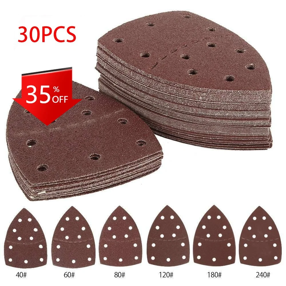 30pcs 152mm Sanding Sheets Pads Mouse Triangle Discs 40/60/80 120/180/240 Grits For Fine And Streak-free Sanding
30pcs 152mm Sanding Sheets Pads Mouse Triangle Discs 40/60/80 120/180/240 Grits For Fine And Streak-free Sanding