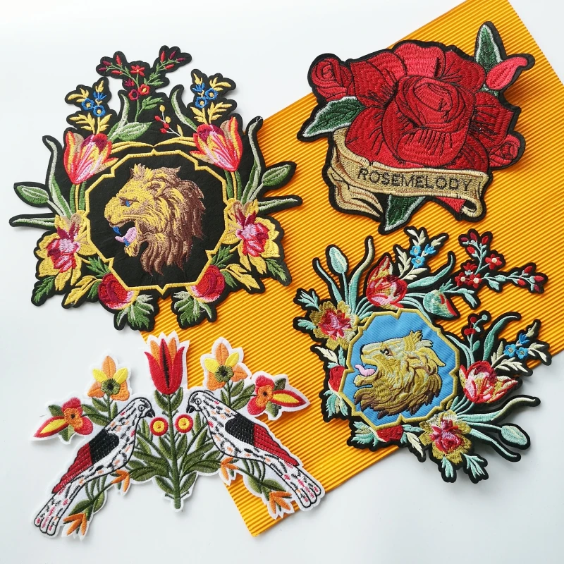 embroidery large rose patch,flowers badges tigers appliques flower tigerpatches for clothing A214161
embroidery large rose patch,flowers badges tigers appliques flower tigerpatches for clothing A214161