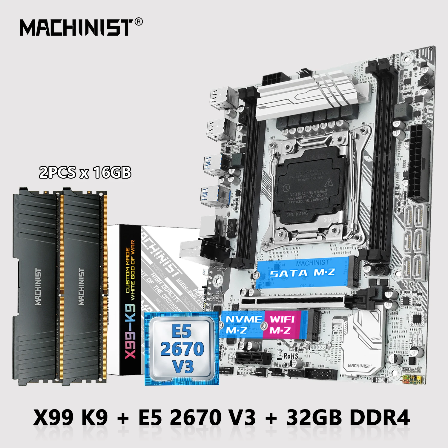 Machinist X99 LGA 2011-3 комплект материнской платы с процессором Xeon E5 2670 V3 DDR4 32 Гб (2 шт. * 16 Гб оперативной памяти
Machinist X99 LGA 2011-3 комплект материнской платы с процессором Xeon E5 2670 V3 DDR4 32 Гб (2 шт. * 16 Гб оперативной памяти