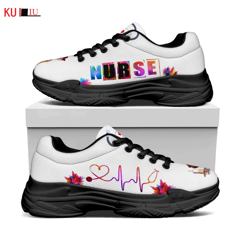 KUILIU Cartoon Nurse Women Shoes Lace Up Ladies Platform Sneakers Increasing Casual Medical Heart Beat Brand Design Flat Trainer
KUILIU Cartoon Nurse Women Shoes Lace Up Ladies Platform Sneakers Increasing Casual Medical Heart Beat Brand Design Flat Trainer