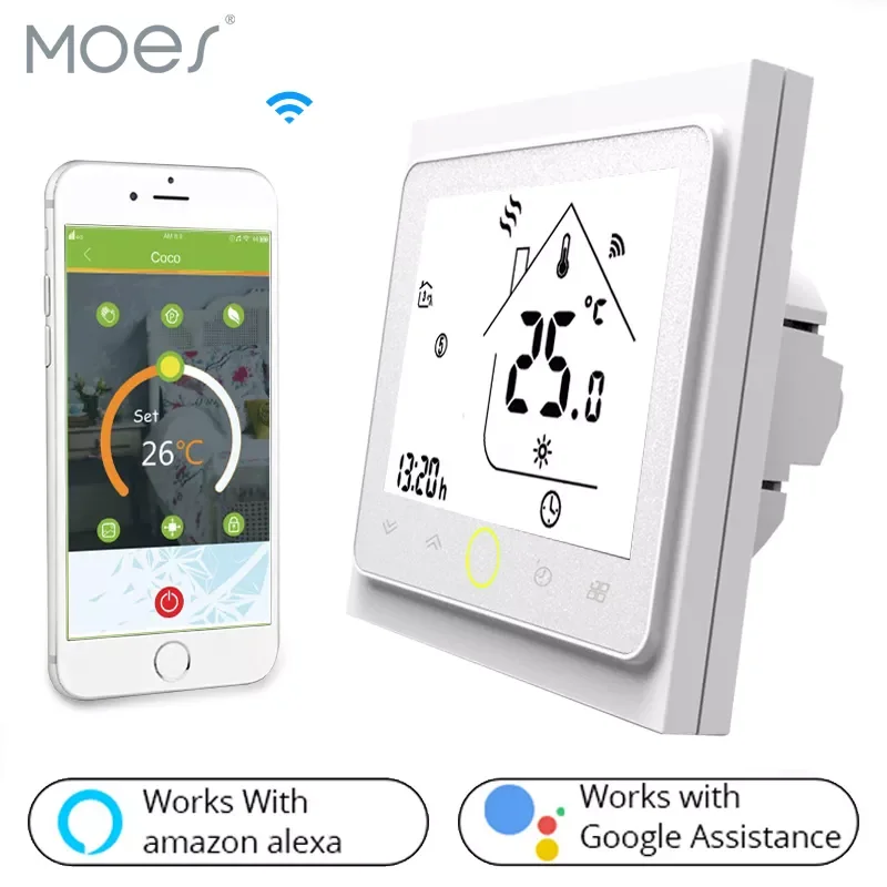 WiFi Smart Thermostat Temperature Controller for Water/ floor Heating Water/Gas Boiler Works with Alexa Home
WiFi Smart Thermostat Temperature Controller for Water/ floor Heating Water/Gas Boiler Works with Alexa Home