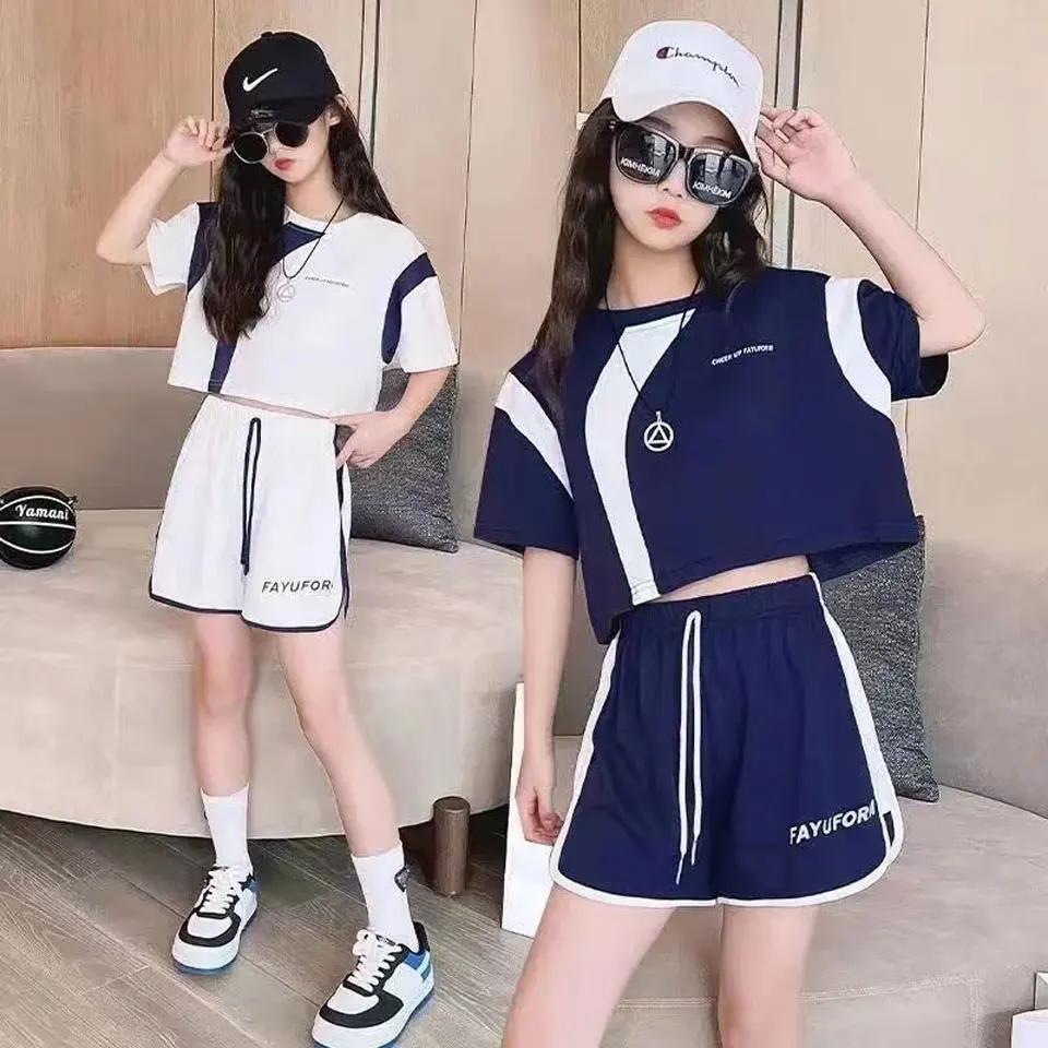 New Summer Girl Casual Sports Clothing Set Baby Short Sleeve T-shirts +Pants 2pcs Children Trendy Outfits Girls Clothes 4-12Yrs
New Summer Girl Casual Sports Clothing Set Baby Short Sleeve T-shirts +Pants 2pcs Children Trendy Outfits Girls Clothes 4-12Yrs