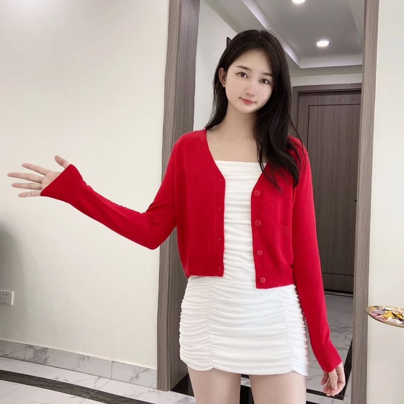 Black Cropped Knitted Sweater Clothing Knit Ladies Jersey Korean Style Blouses Long Sleeve Top Cardigan Female Sweaters Fashion
Black Cropped Knitted Sweater Clothing Knit Ladies Jersey Korean Style Blouses Long Sleeve Top Cardigan Female Sweaters Fashion