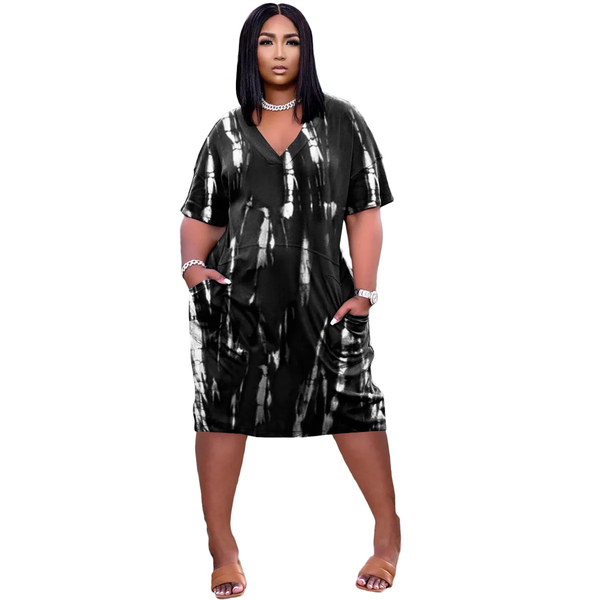 Plus Size Woman Dress Casual Loose Female Vestido Summer Short Sleeve Woman Dresses
Plus Size Woman Dress Casual Loose Female Vestido Summer Short Sleeve Woman Dresses