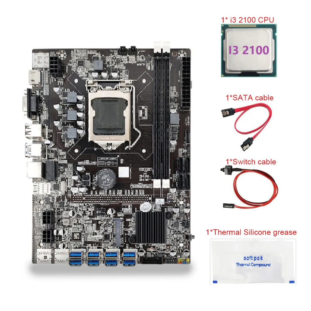 1 Set B75 Motherboard High Efficient PC Part Computer Fittings Simple DDR3 Professional Desktop Parts Mining Equipment for Home
1 Set B75 Motherboard High Efficient PC Part Computer Fittings Simple DDR3 Professional Desktop Parts Mining Equipment for Home