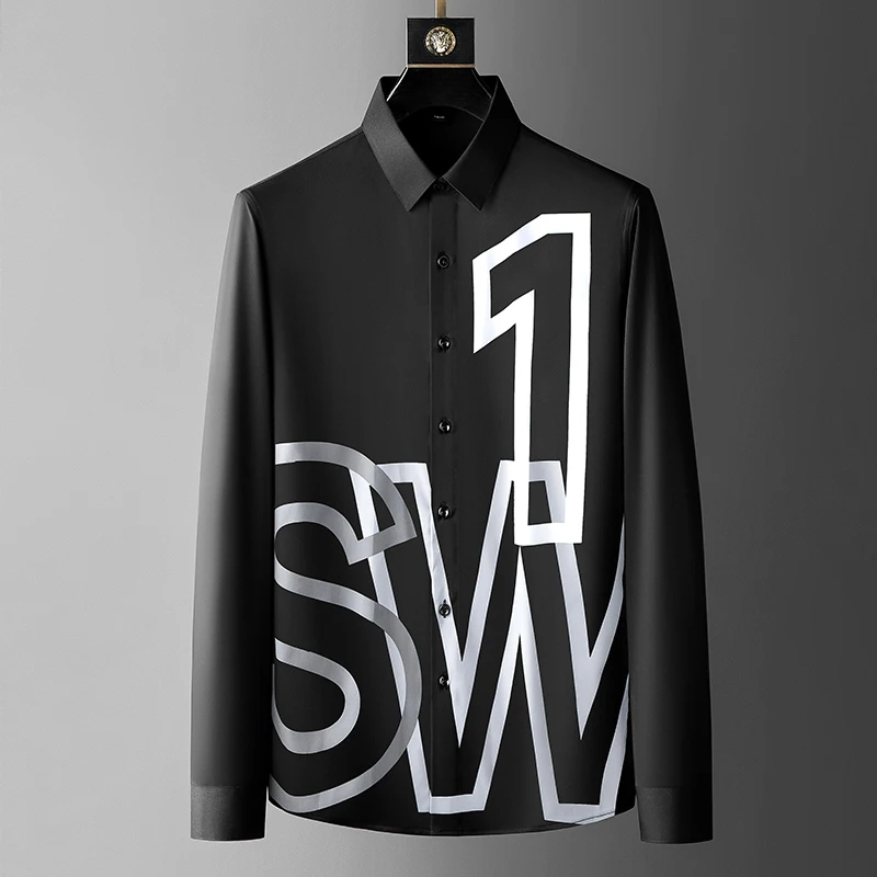 Brand Letter Printed Men's Shirt 2022 Autumn Long Sleeve Slim Casual Shirts Social Business Formal Dress Shirts Streetwear
Brand Letter Printed Men's Shirt 2022 Autumn Long Sleeve Slim Casual Shirts Social Business Formal Dress Shirts Streetwear