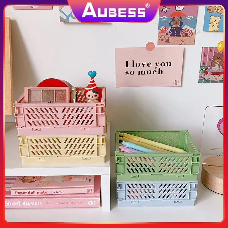 Plastic Cosmetic Storage Basket Stationery Storage Portable Foldable Storage Box Collapsible Holder Organizer
Plastic Cosmetic Storage Basket Stationery Storage Portable Foldable Storage Box Collapsible Holder Organizer