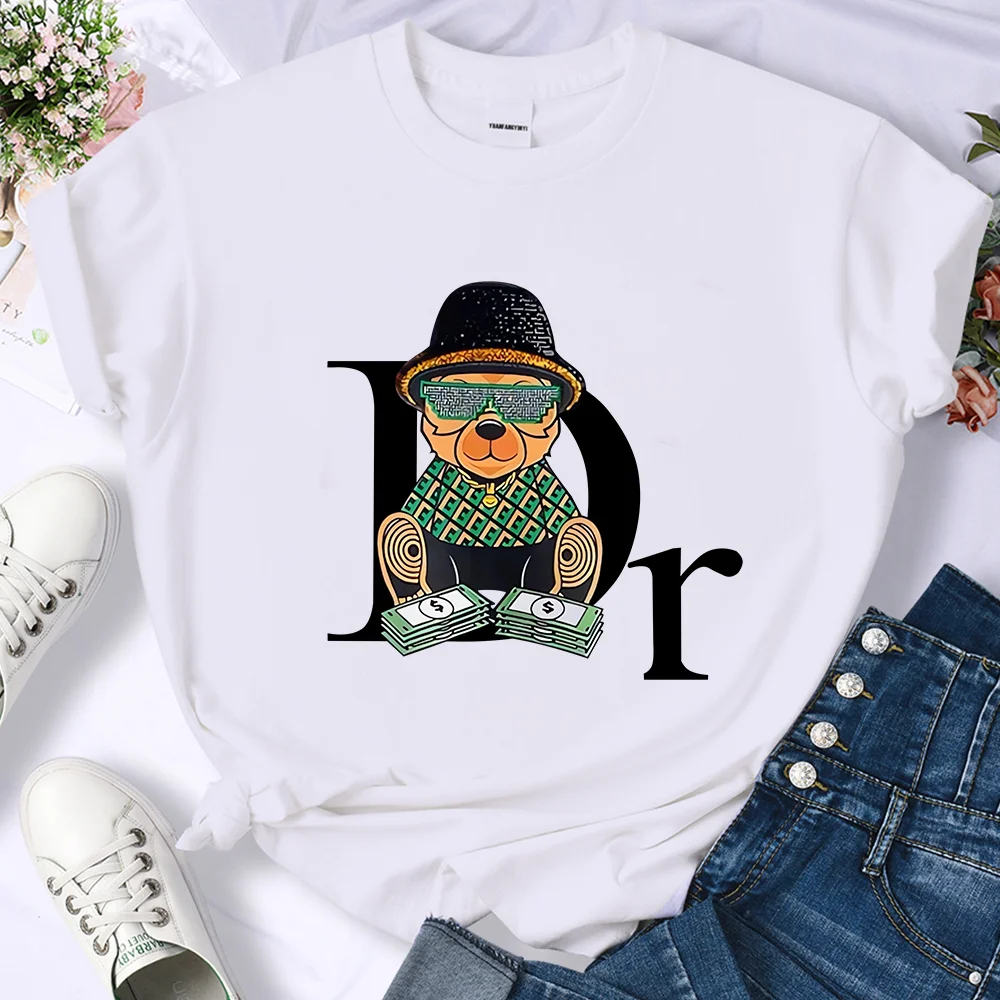 2023 New Summer Bear Print luxury Clothing T-Shirt Harajuku 100% Cotton For Women's O-Neck Short Sleeve Top Tees Free Shipping
2023 New Summer Bear Print luxury Clothing T-Shirt Harajuku 100% Cotton For Women's O-Neck Short Sleeve Top Tees Free Shipping