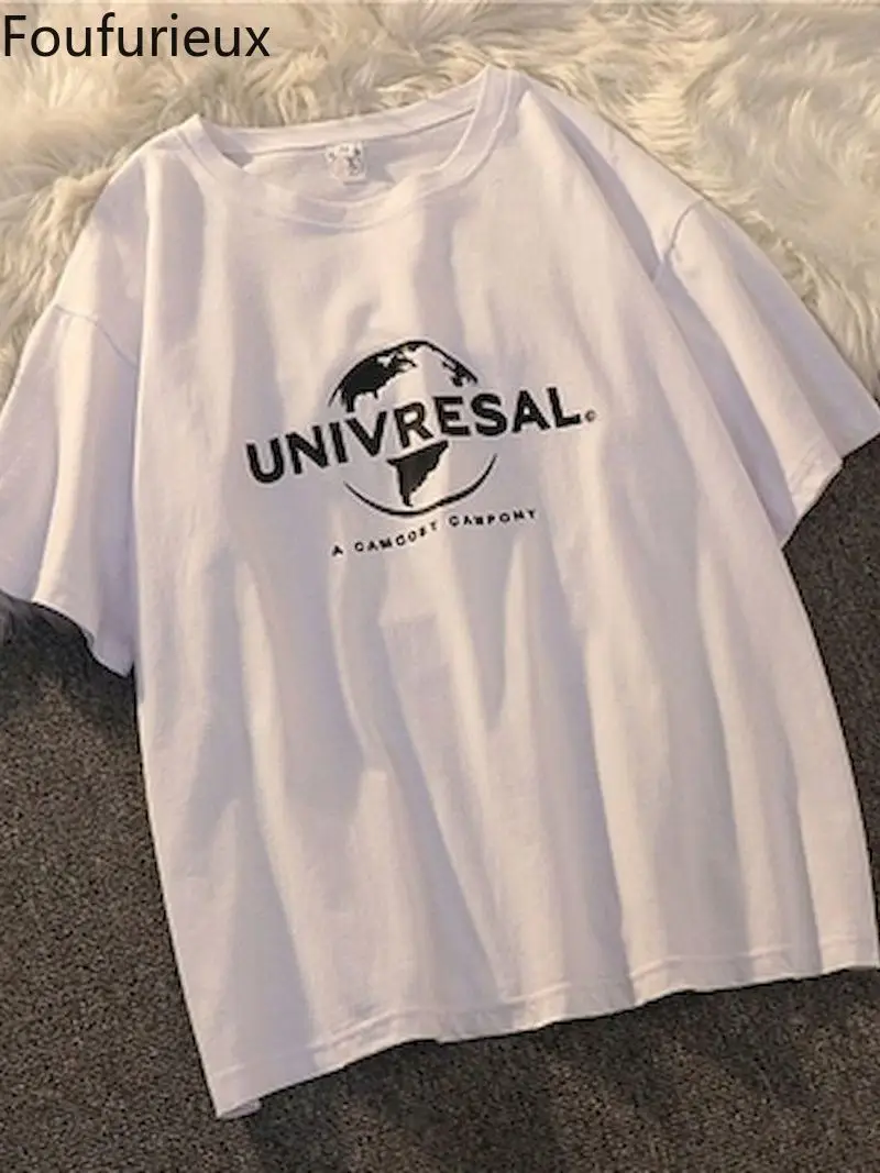 Foufurieux Summer Letter Printed Fashion Vintage College Wind 2022 New Arrival Short Sleeve Female Women Match Top Tee T-shirts
Foufurieux Summer Letter Printed Fashion Vintage College Wind 2022 New Arrival Short Sleeve Female Women Match Top Tee T-shirts