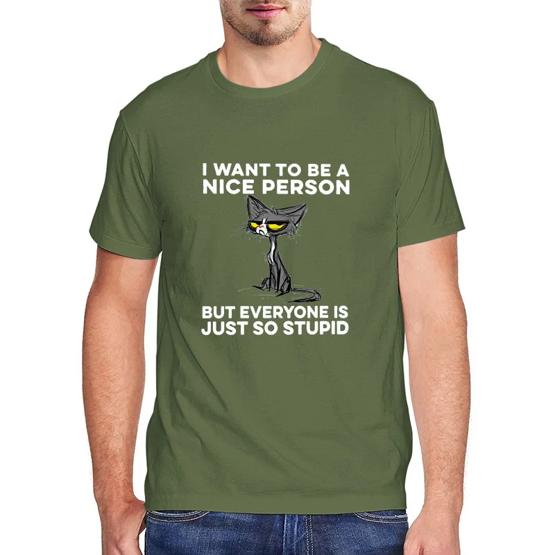 Funny Black Cat T Shirts I Want To Be A Nice Person Men Clothing Friendly Not Friendly Harajuku Short Sleeve Casual Streetwear
Funny Black Cat T Shirts I Want To Be A Nice Person Men Clothing Friendly Not Friendly Harajuku Short Sleeve Casual Streetwear