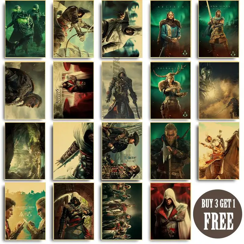 2022 HD Print Vintage kraft paper poster Pictures Assassins Creed Poster Wall Art For Living Room Children'S Bedroom Decor
2022 HD Print Vintage kraft paper poster Pictures Assassins Creed Poster Wall Art For Living Room Children'S Bedroom Decor