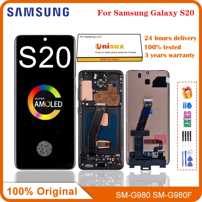 6.2" Original AMOLED For Samsung Galaxy S20 G981 G981F G980 G980F LCD Display Touch Screen Digitizer Galaxy S20 LCD Replacement
6.2" Original AMOLED For Samsung Galaxy S20 G981 G981F G980 G980F LCD Display Touch Screen Digitizer Galaxy S20 LCD Replacement