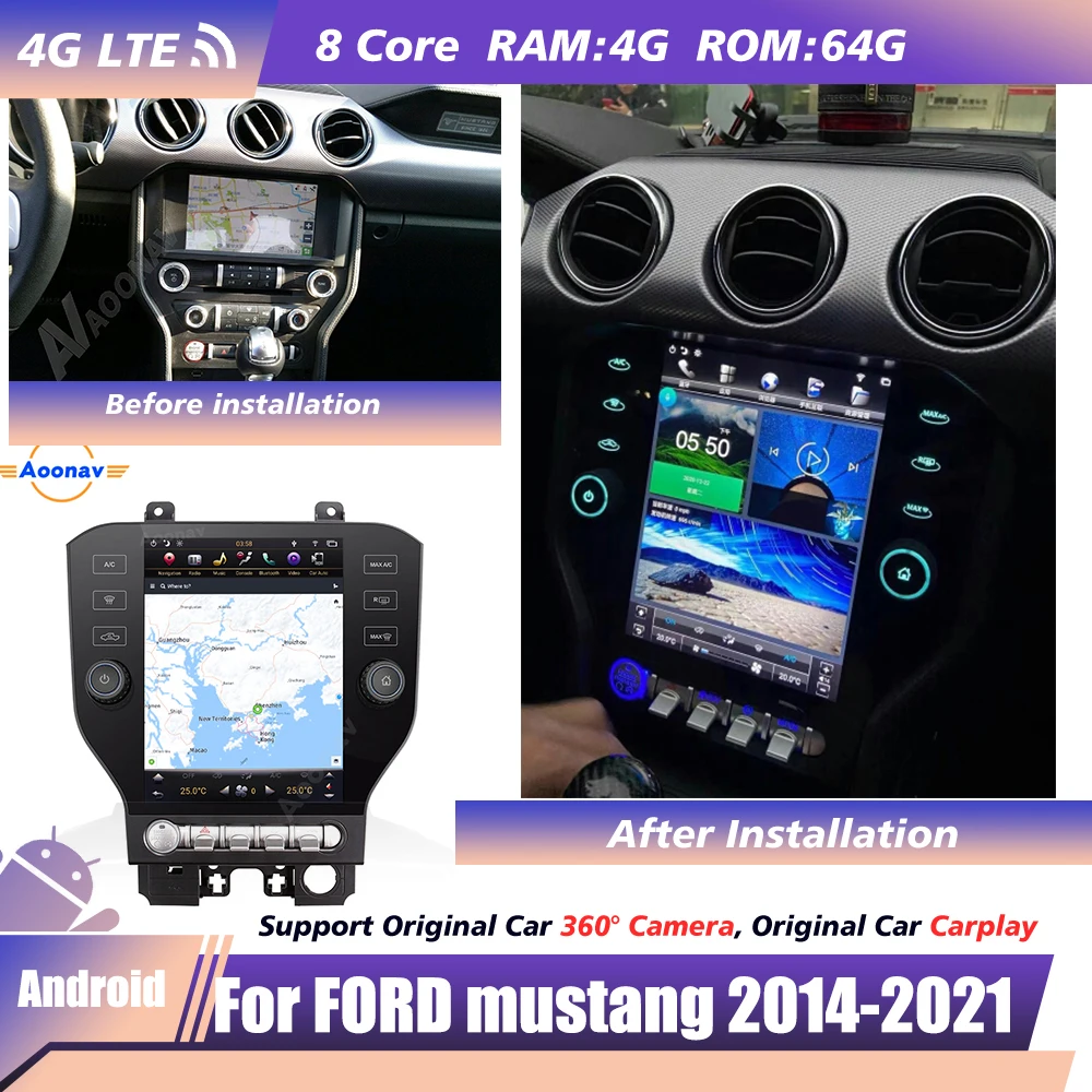Vertical Screen Android System For FORD mustang 2014 2015-2021 Car Navigation Video Stereo Multimedia Player with Carplay
Vertical Screen Android System For FORD mustang 2014 2015-2021 Car Navigation Video Stereo Multimedia Player with Carplay