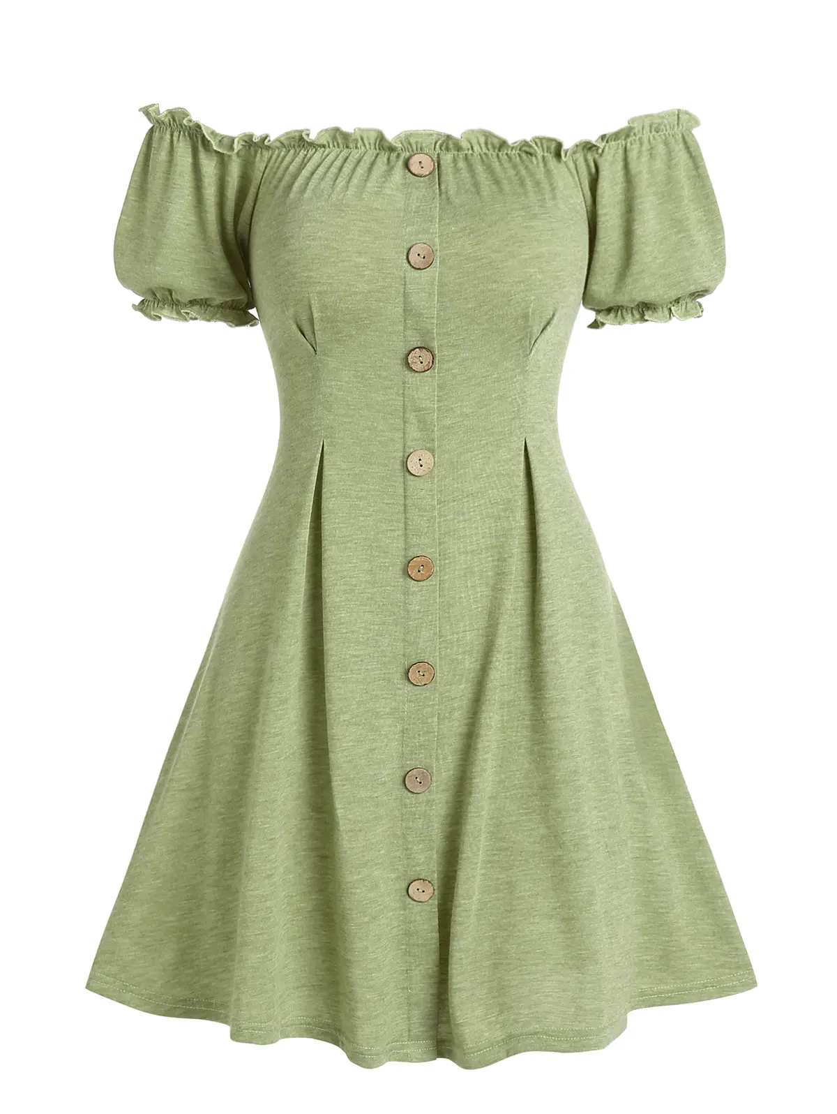Women Vintage 2022 Spring A Line Mini Open Shoulder Dresses Heathered DressMock Button Off The Shoulder Dress
Women Vintage 2022 Spring A Line Mini Open Shoulder Dresses Heathered DressMock Button Off The Shoulder Dress