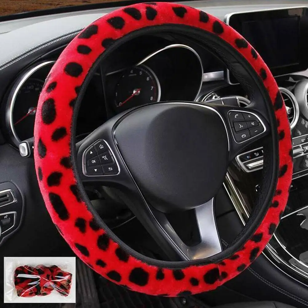 Universal Car Steering Wheel Cover Plush Fluffy Skidproof Leopard Cheetah Seamless Steering Wheel Protector 38cm Car Accessories
Universal Car Steering Wheel Cover Plush Fluffy Skidproof Leopard Cheetah Seamless Steering Wheel Protector 38cm Car Accessories